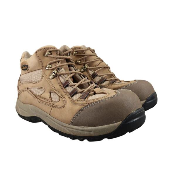 Cabelas Shoes Mens 13 Hiking Boots Outdoor Leather Mid Lace Up Active Trek Brown - Picture 1 of 14